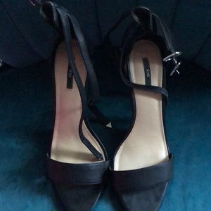 Black ankle wrap sandals